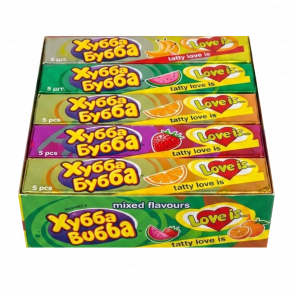 Набір Жувальна Гумка 20шт Love is... х Hubba Bubba Пластинки з Татуюванням 17g - Retromagaz