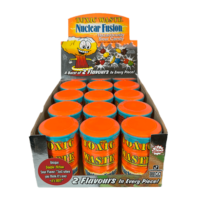 Набор Конфеты 12шт Toxic Waste Orange Nuclear Fusion Sour Candy 42g - Retromagaz