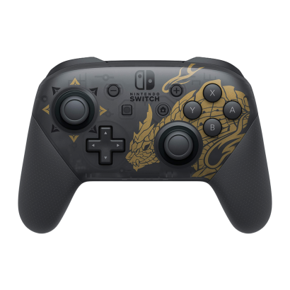 Геймпад Бездротовий Nintendo Switch Pro Controller Monster Hunter Rise Limited Edition Black Gold Б/У - Retromagaz