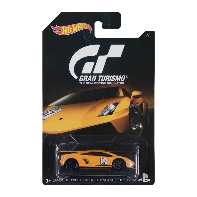 Тематична Машинка Hot Wheels Lamborghini Gallardo LP 570-4 Superleggera Gran Turismo 1:64 DJL19 Yellow - Retromagaz