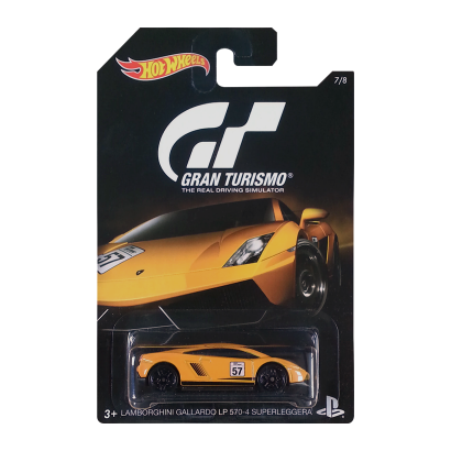 Тематическая Машинка Hot Wheels Lamborghini Gallardo LP 570-4 Superleggera Gran Turismo 1:64 DJL19 Yellow - Retromagaz