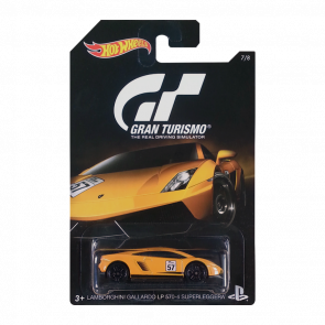 Тематическая Машинка Hot Wheels Lamborghini Gallardo LP 570-4 Superleggera Gran Turismo 1:64 DJL19 Yellow