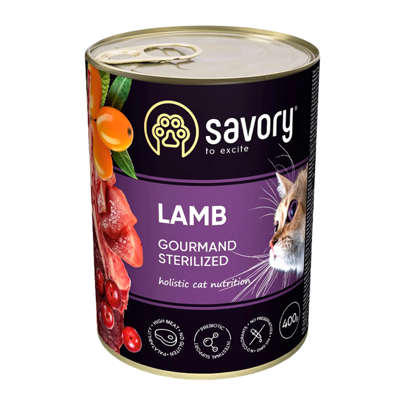 Влажный Корм для Кошек Cтерилизованных Savory Adult Ягненок 400g - Retromagaz