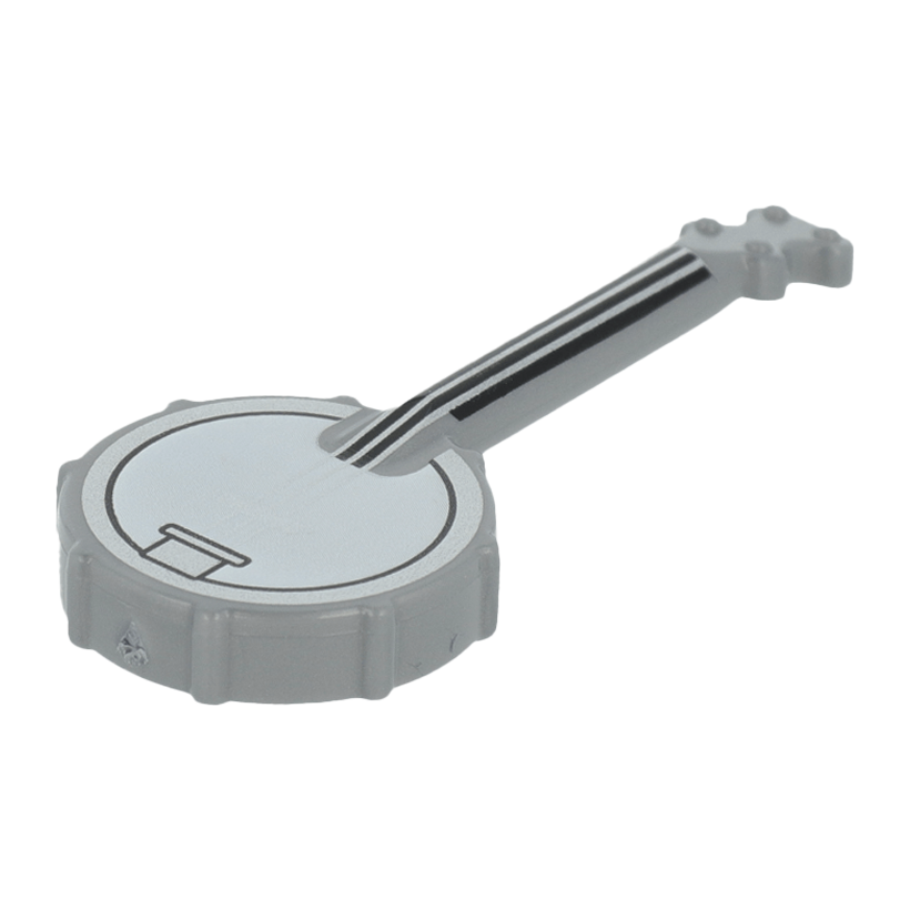 Мистецтво Lego Banjo with Black Neck White Body Silver Strings and Rim Pattern 80716pb01 6384974 Flat Silver Б/У - Retromagaz