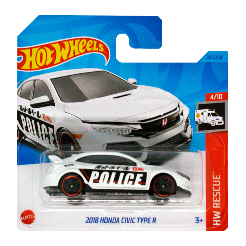 Машинка Базова Hot Wheels 2018 Honda Civic Type R Rescue 1:64 HKJ21 White - Retromagaz