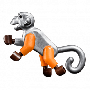 Фигурка Lego Animals Земля Monkey with Dark Brown Hands Flat Silver Arm Orange Arm 2550c02 98745c02 1 6135015 6160963 Flat Silver Б/У Нормальный - Retromagaz