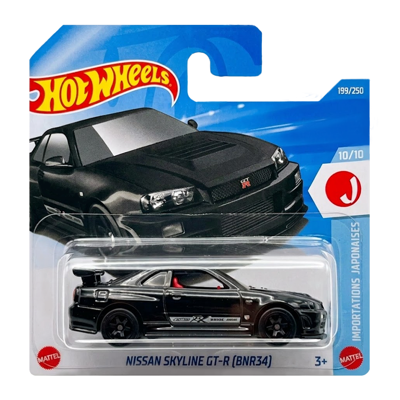 Машинка Базовая Hot Wheels Skyline GT-R (BNR34) Nissan 1:64 JJL88 Black - Retromagaz
