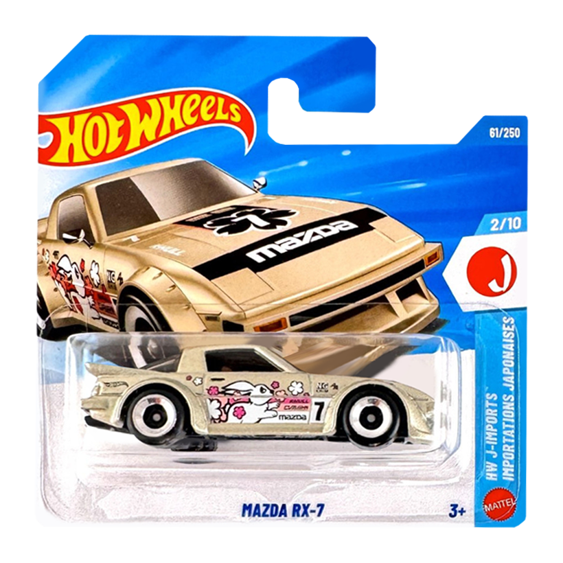 Машинка Базовая Hot Wheels Mazda RX-7 HW J-Imports 1:64 JJL35 Metallic Silver - Retromagaz