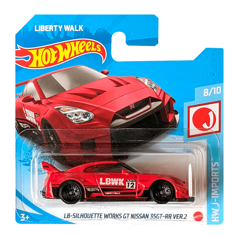 Машинка Базова Hot Wheels Liberty Walk LB-Silhouette Works GT Nissan 35GT-RR Ver.2 J-Imports 1:64 GTC11 Red - Retromagaz