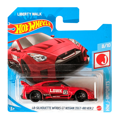 Машинка Базовая Hot Wheels Liberty Walk LB-Silhouette Works GT Nissan 35GT-RR Ver.2 J-Imports 1:64 GTC11 Red - Retromagaz