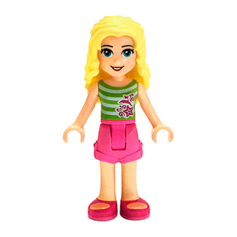 Фігурка Lego Girl Liza Dark Pink Shorts Friends frnd203 Б/У - Retromagaz