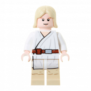 Фигурка Lego Luke Skywalker Light Nougat Long Hair White Tunic Tan Legs White Glints Star Wars Джедай sw0273 1 Б/У