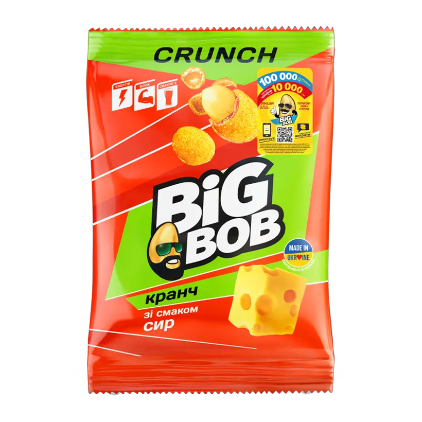 Арахіс Смажений Big Bob в Хрусткій Оболонці зі Смаком Сиру 90g - Retromagaz