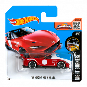 Машинка Базовая Hot Wheels '15 Mazda MX-5 Miata Nightburnerz 1:64 DHP05 Red - Retromagaz