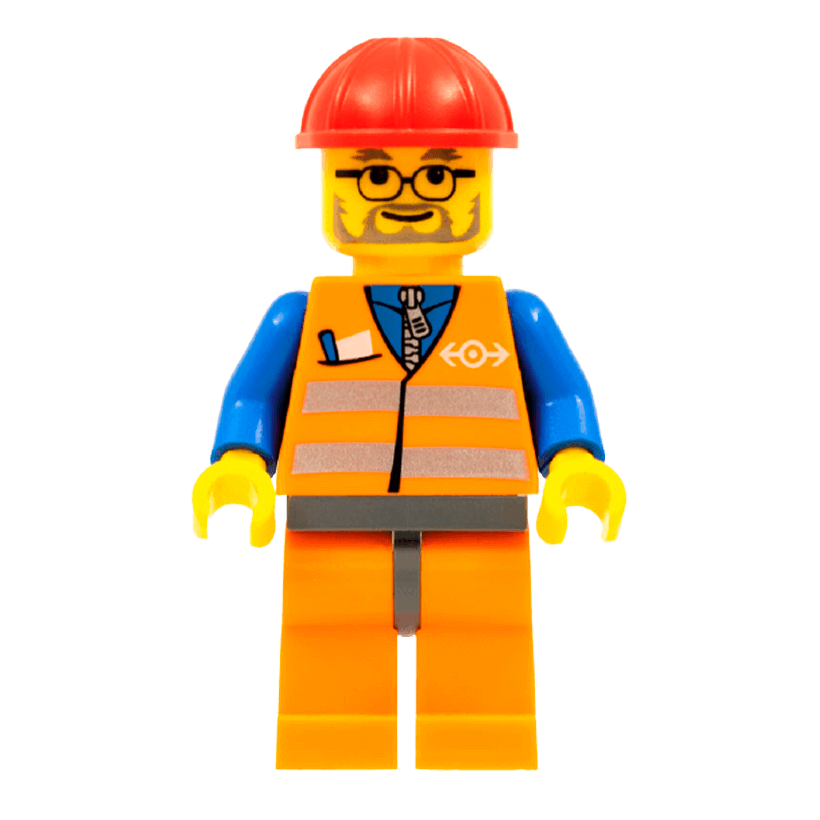 Фигурка Lego Train 973pb0278 Orange Vest with Safety Stripes City trn143 Б/У - Retromagaz