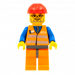Фигурка Lego 973pb0278 Orange Vest with Safety Stripes City Train trn143 Б/У - Retromagaz