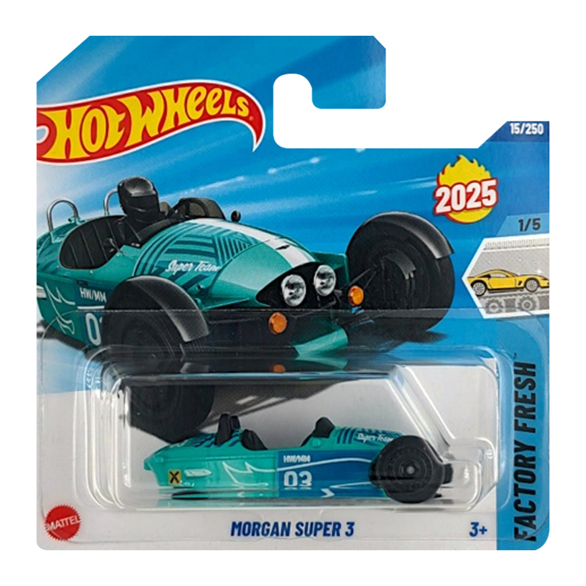 Машинка Базова Hot Wheels Morgan Super 3 Factory Fresh 1:64 HYW13 Green - Retromagaz