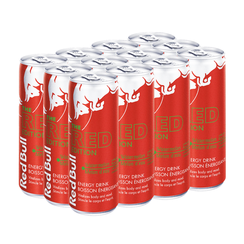 Набор Напиток Энергетический 12шт Red Bull Red Edition Watermelon 250ml - Retromagaz