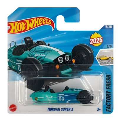 Машинка Базова Hot Wheels Morgan Super 3 Factory Fresh 1:64 HYW13 Green - Retromagaz