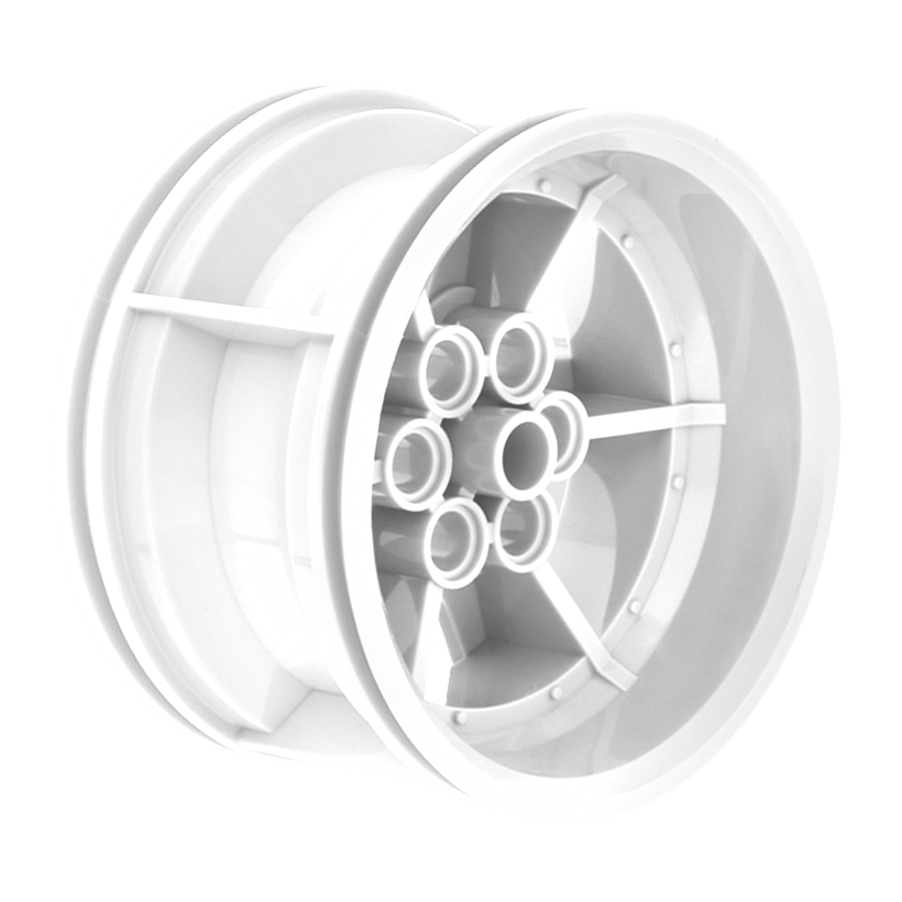 Колесо Lego Диск Technic Racing Small 6 Pin Holes 43.2mm D. x 26mm 56908 51488 6331047 White Б/У - Retromagaz