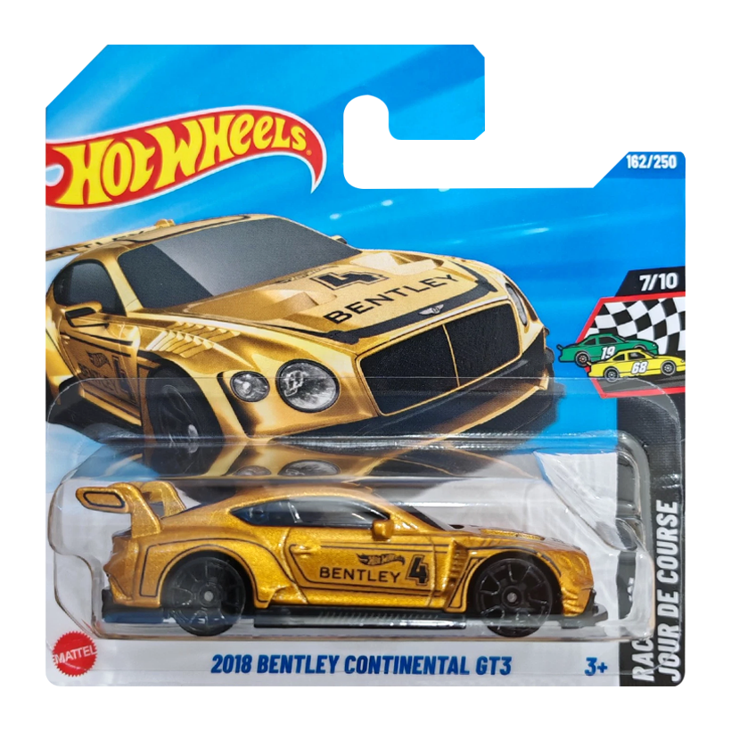 Машинка Базова Hot Wheels 2018 Bentley Continental GT3 Race Day 1:64 JBC18 Gold - Retromagaz