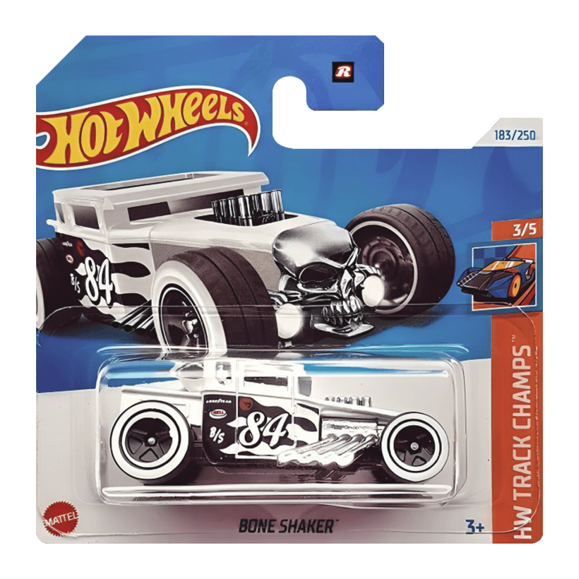 Машинка Базова Hot Wheels Bone Shaker Treasure Hunts Track Champs 1:64 HTF24 White - Retromagaz