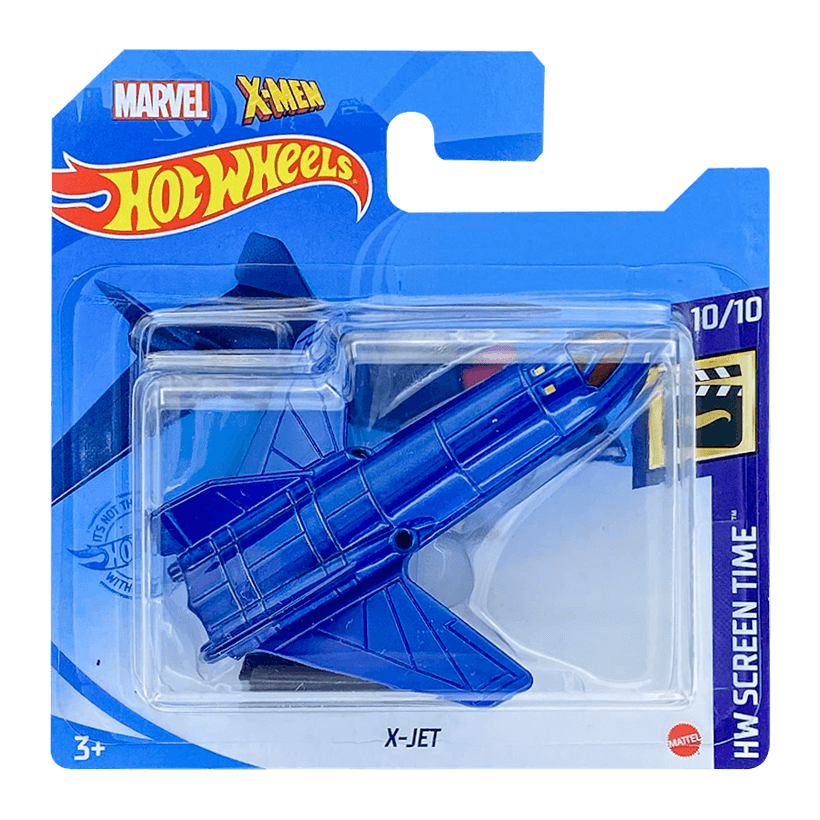 Машинка Базовая Hot Wheels Marvel X-Men X-Jet Screen Time 1:64 GRX15 Blue - Retromagaz