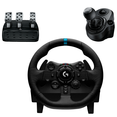 Набор Руль Проводной Logitech PlayStation 4 G923 Black Новый  + Рычаг Переключения Передач 5 Xbox Driving Force Shifter - Retromagaz