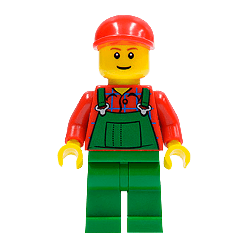 Фигурка Lego People 973pb0547 Overalls Farmer Green City twn115 Б/У - Retromagaz