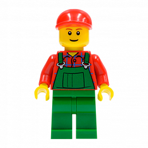 Фигурка Lego 973pb0547 Overalls Farmer Green City People twn115 Б/У