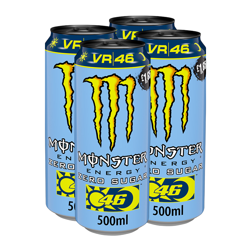 Набір Напій Енергетичний 4шт Monster Energy Rossi VR46 Zero Sugar 500ml - Retromagaz