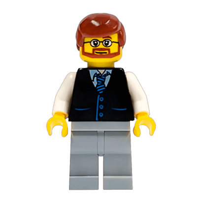 Фігурка Lego 973pb0321 Black Vest with Blue Striped Tie City People twn048 Б/У - Retromagaz