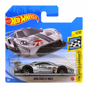 Машинка Базова Hot Wheels 2016 Ford GT Race Borla Speed Graphics 1:64 GRY40 Metallic Silver - Retromagaz