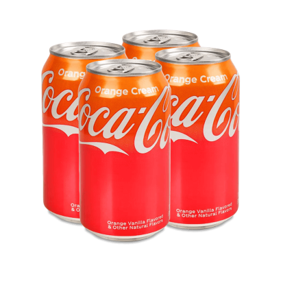Набор Напиток 4шт Coca-Cola Orange Cream 355ml - Retromagaz