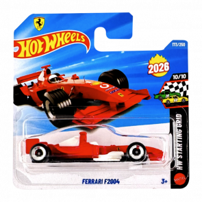 Машинка Базовая Hot Wheels Ferrari F2004 HW Starting Grid 1:64 JJH51 White - Retromagaz