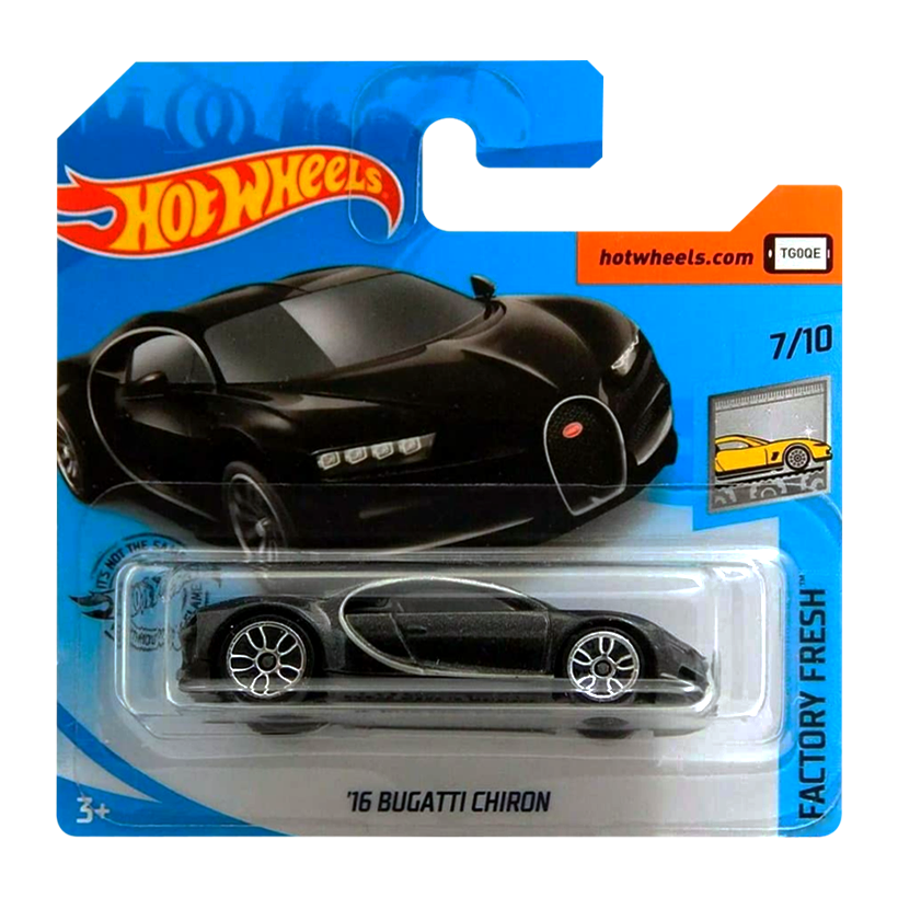 Машинка Базова Hot Wheels '16 Bugatti Chiron Factory Fresh 1:64 GHC02 Black - Retromagaz
