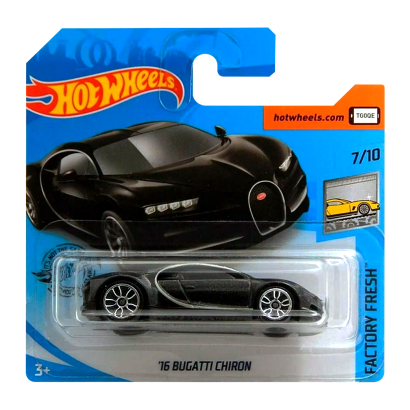 Машинка Базовая Hot Wheels '16 Bugatti Chiron Factory Fresh 1:64 GHC02 Black - Retromagaz