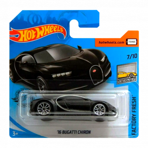 Машинка Базова Hot Wheels '16 Bugatti Chiron Factory Fresh GHC02 Black Новий - Retromagaz