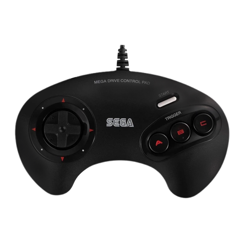 Геймпад Проводной Sega Mega Drive MK-16520 Europe Mini USB Black 2m Б/У - Retromagaz
