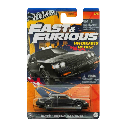 Тематическая Машинка Hot Wheels Buick Grand National Decades of Fast & Furious 1:64 HNR88/HRW43 Black - Retromagaz
