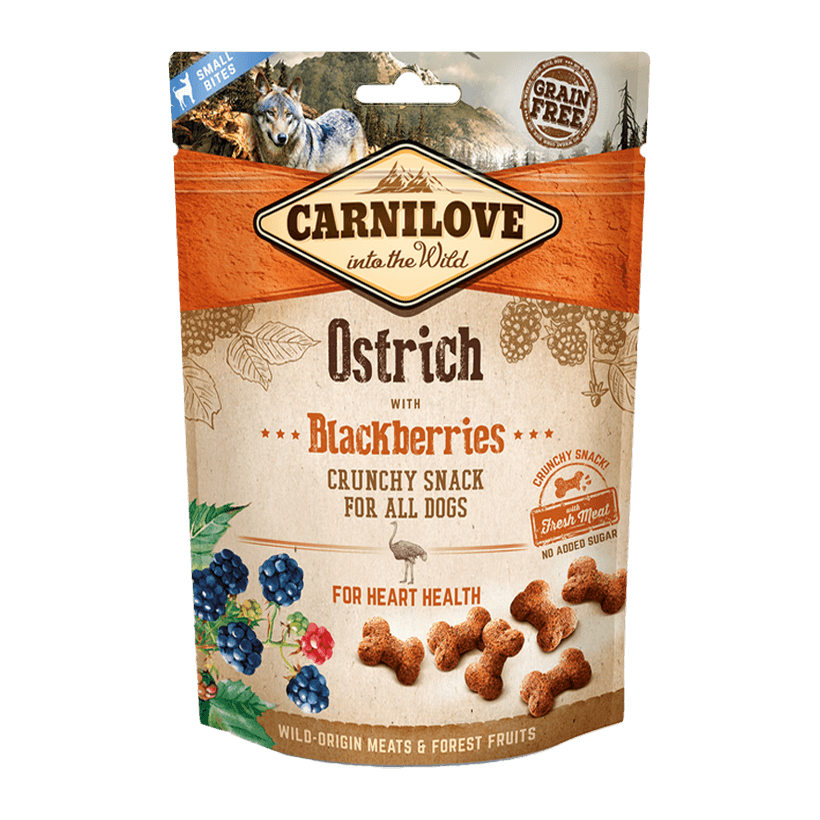 Лакомства для Собак Carnilove Dog Crunchy Snack Ostrich with Blackberries 200g - Retromagaz