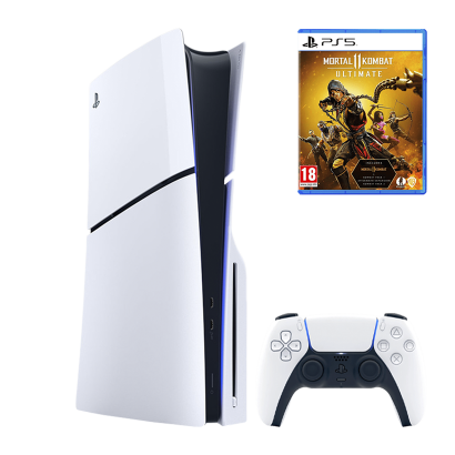 Набор Консоль Sony PlayStation 5 Slim Blu-ray 1TB White Б/У  + Игра Mortal Kombat 11 Ultimate Edition Русские Субтитры + Геймпад Беспроводной DualSense - Retromagaz