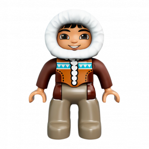 Фигурка Lego Boy Dark Tan Legs Reddish Brown Hooded Parka Duplo 47394pb200 Б/У - Retromagaz