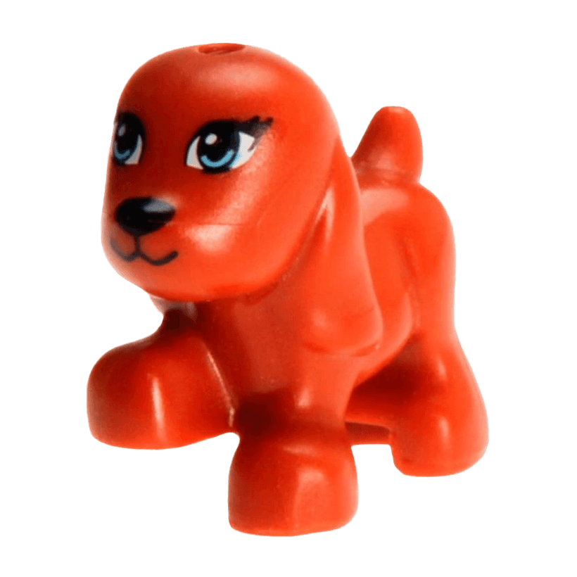 Фигурка Lego Земля Dog Friends Puppy Bright Light Blue Eyes and Black Mouth Pattern Animals 98386pb01 4648073 6019071 Dark Orange Б/У - Retromagaz
