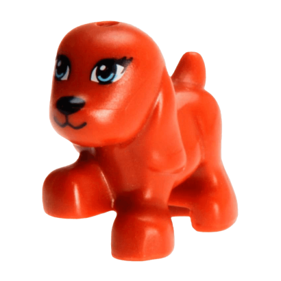 Фигурка Lego Dog Friends Puppy Bright Light Blue Eyes and Black Mouth Pattern Animals Земля 98386pb01 4648073 6019071 Dark Orange Б/У - Retromagaz