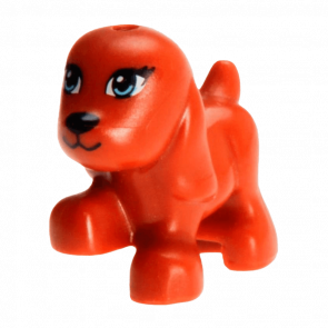 Фигурка Lego Dog Friends Puppy Bright Light Blue Eyes and Black Mouth Pattern Animals Земля 98386pb01 4648073 6019071 Dark Orange Б/У