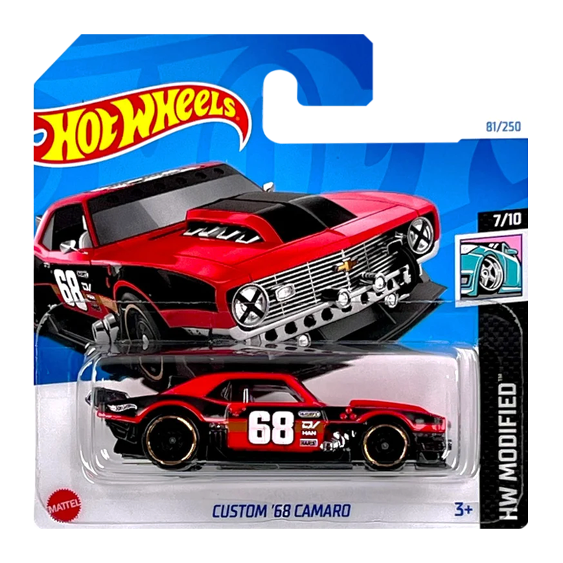 Машинка Базовая Hot Wheels Custom '68 Camaro Modified 1:64 HTB69 Red - Retromagaz