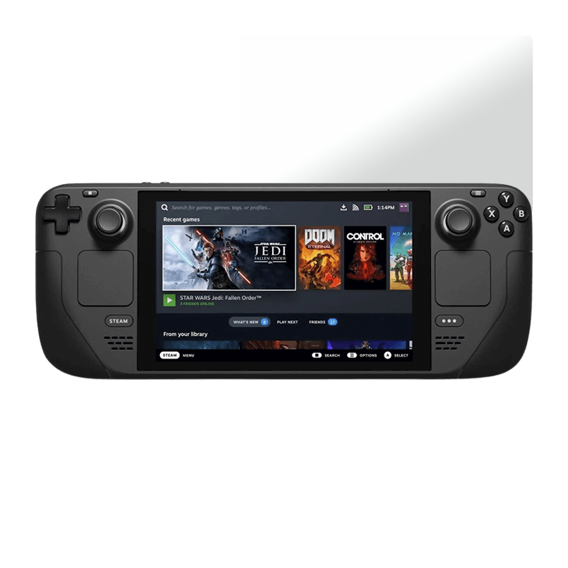 Набор Консоль Valve Steam Deck 512GB Black Б/У  + Защитное Стекло RMC Cover Trans-Clear Новый - Retromagaz