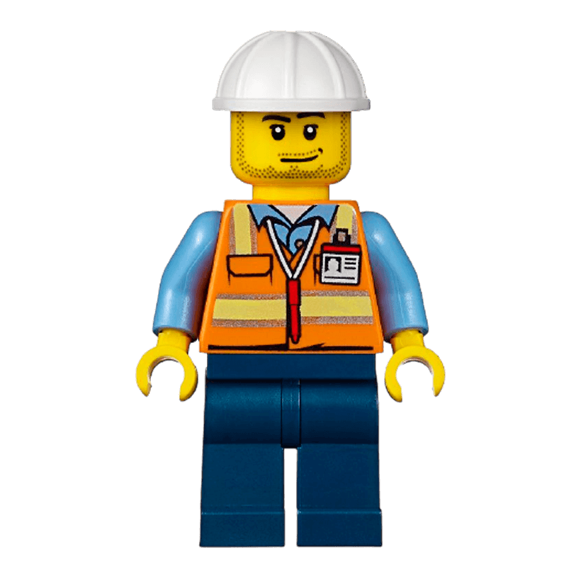 Фигурка Lego Space Port 973pb2017 Engineer Male Orange Vest City cty0557 Б/У - Retromagaz
