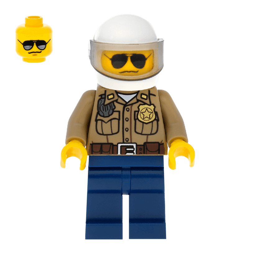 Фигурка Lego City Police 973pb0985 Forest Dark Tan Shirt with Pockets cty0276 Б/У Нормальный - Retromagaz